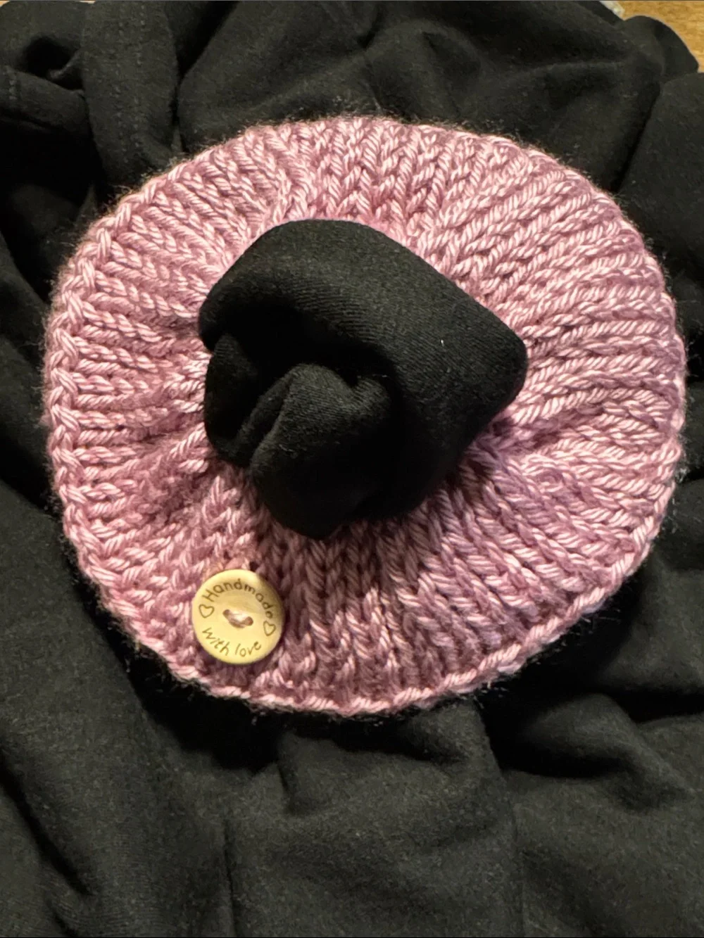 Handmade Knit Hair Scrunchies  - Red, Pink & Gray (Set of 3)